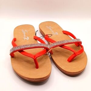 Seven7 Bondi Caramel Burnt Orange‎ Flip Flops Thong Sandals Size 8